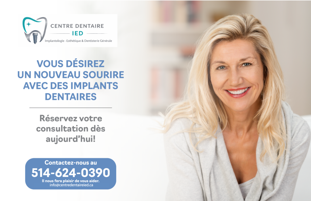 Traitement d’implants dentaires au Centre dentaire IED